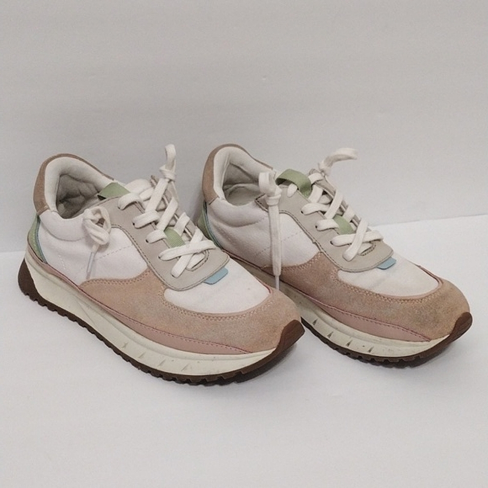 Madewell Kickoff Trainer Sneakers 6.5 Pastel Colorblock Platform Lace Up Casual